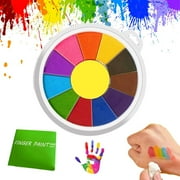 Funny Finger Painting Kit, 2025 New Washable Finger Paint Set with Book for Toddlers Finger Drawing Toys, Colorful Art Painting Supplies DIY Crafts Painting Early Learning Gifts (12 Colors)